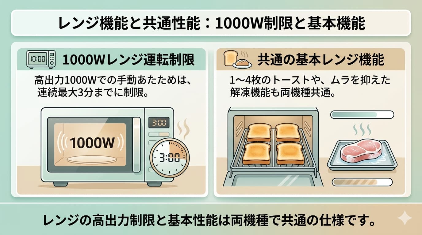 AX-RS1CとAX-U1Cのレンジ制限と基本性能：連続運転最大3分の制限やトースト対応