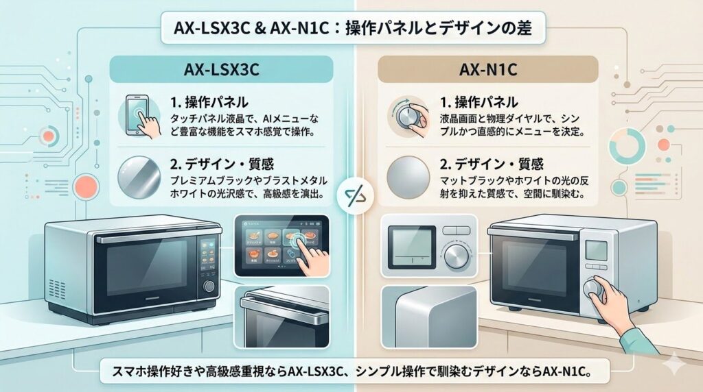 AX-LSX3CとAX-N1C:操作パネルとデザインの差