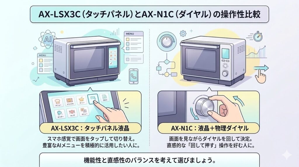 AX-LSX3CとAX-N1Cの操作性の違い