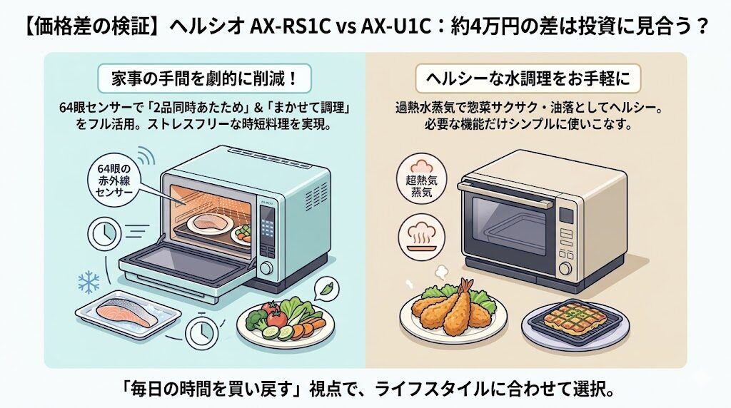 AX-RS1CとAX-U1Cの約4万円の差額は投資に見合うか