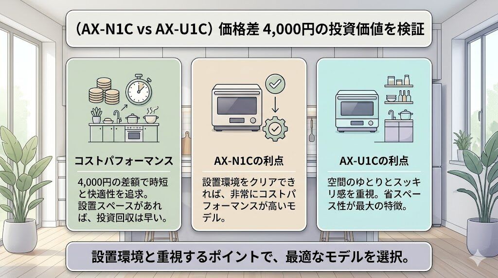 【価格差の検証】AX-N1CとAX-U1Cの約4,000円の差額は投資に見合うか