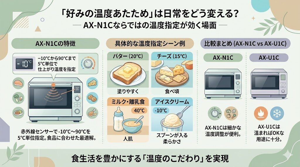 「好みの温度あたため」は日常をどう変える？｜AX-N1Cだけの温度指定が効く場面