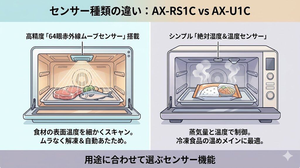 AX-RS1CとAX-U1Cのセンサー種類の違い