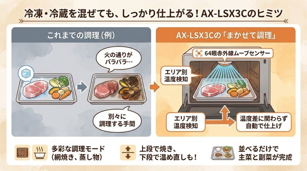 冷凍と冷蔵を混載してもしっかり仕上がるのはAX-LSX3C