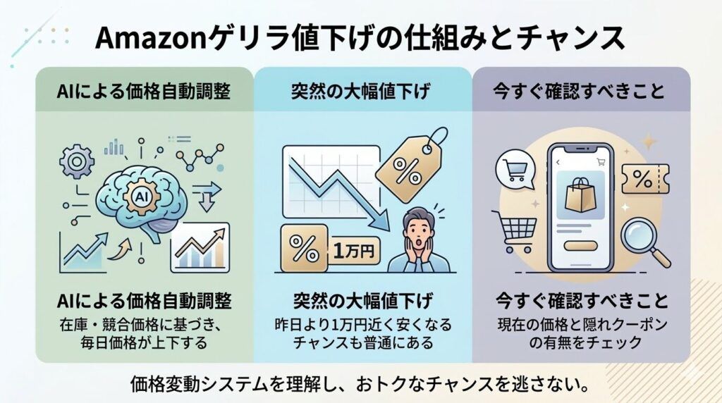 毎日価格が変動するAmazonのゲリラ値下げ